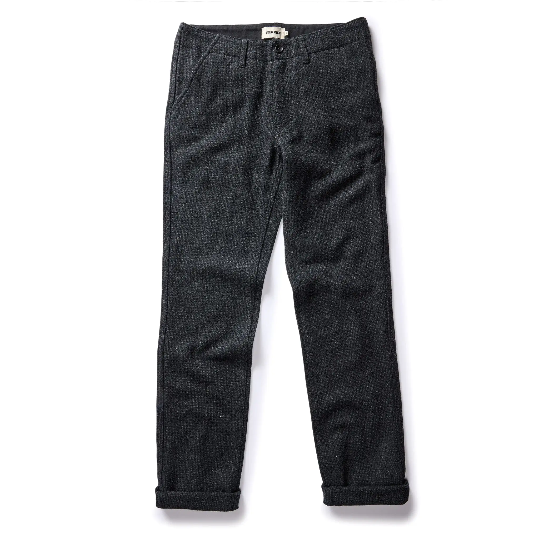 The Carnegie Pant in Charcoal Heather Wool