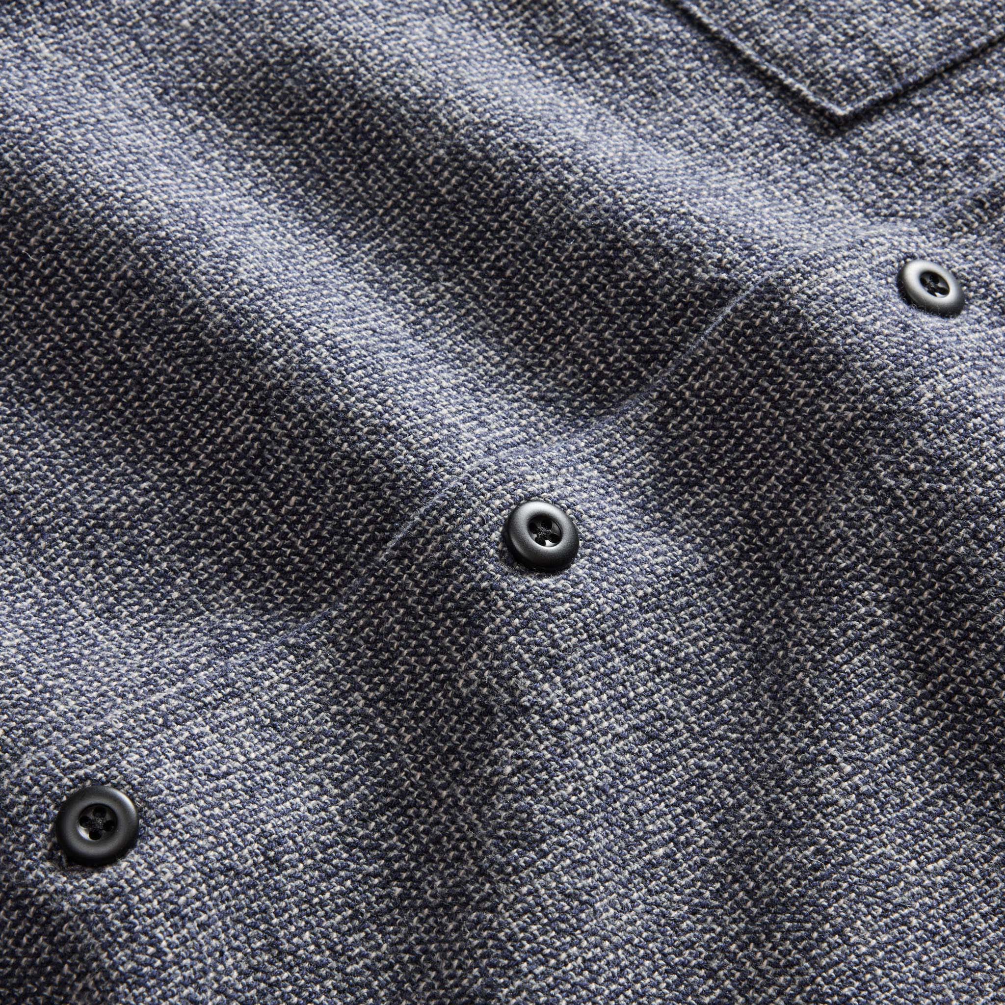 The Point Shirt in Heather Blue Linen Tweed