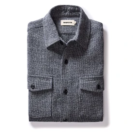 The Point Shirt in Heather Blue Linen Tweed