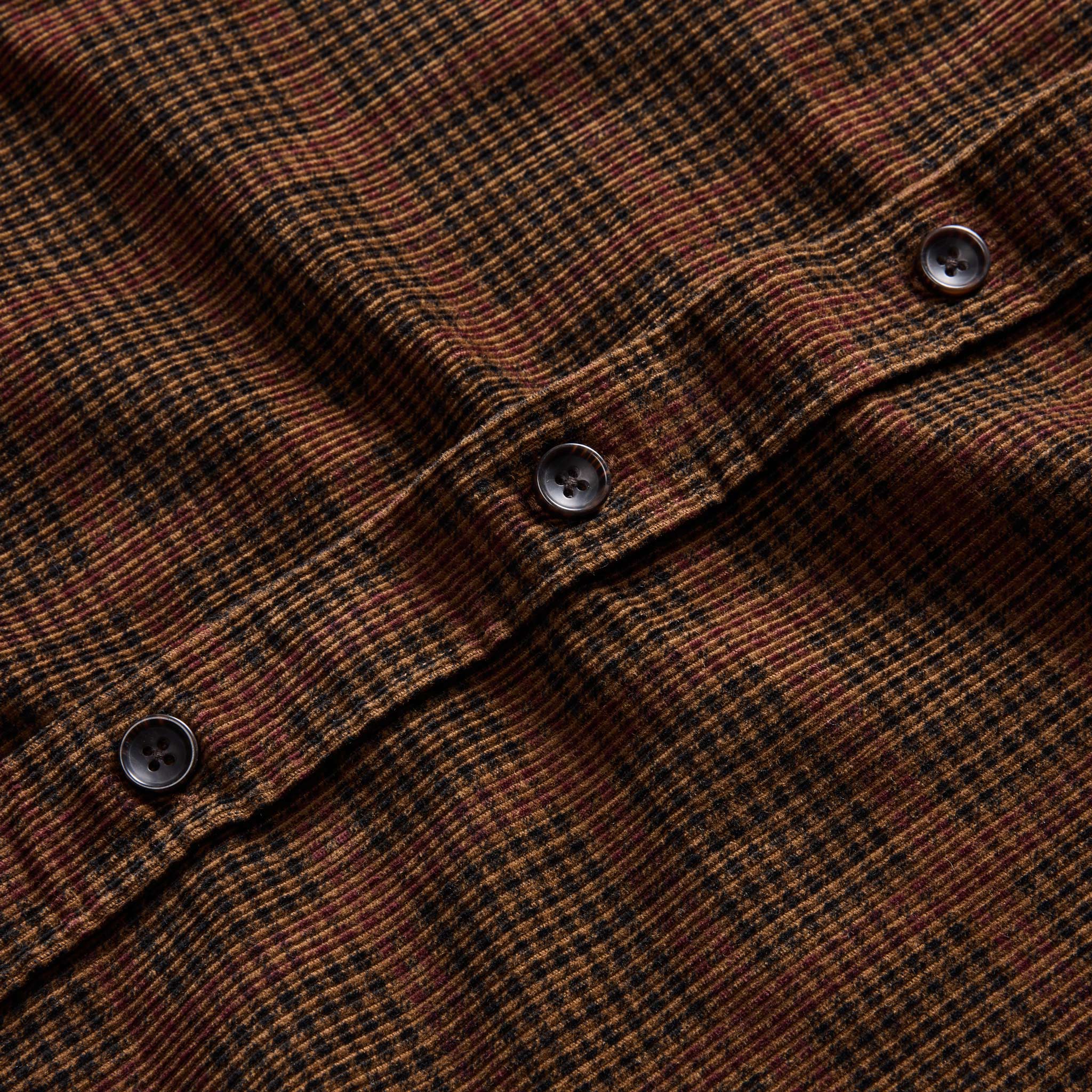 The Saddler Shirt in Dark Roast Plaid Cord