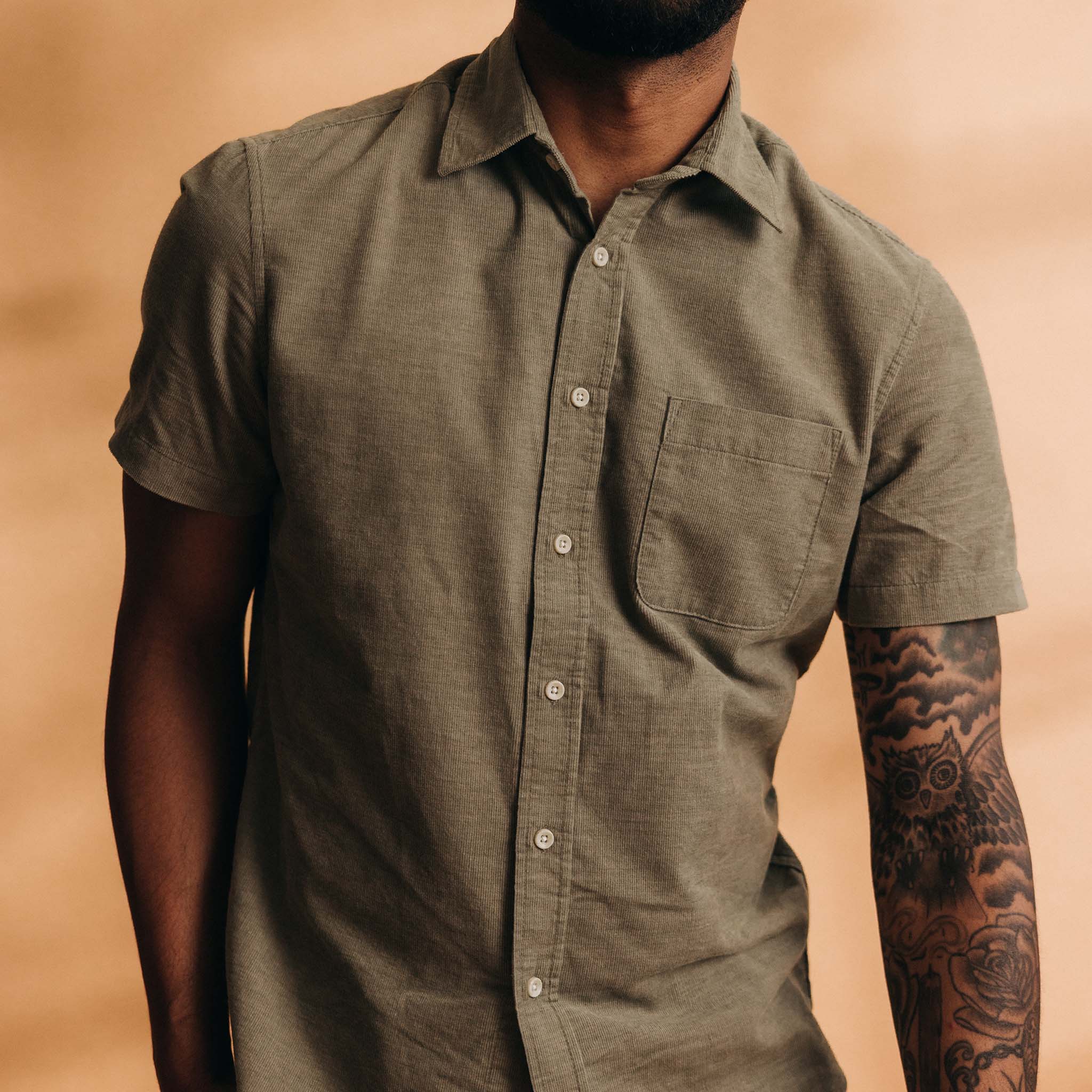 The Short Sleeve California in Heather Moss Cord