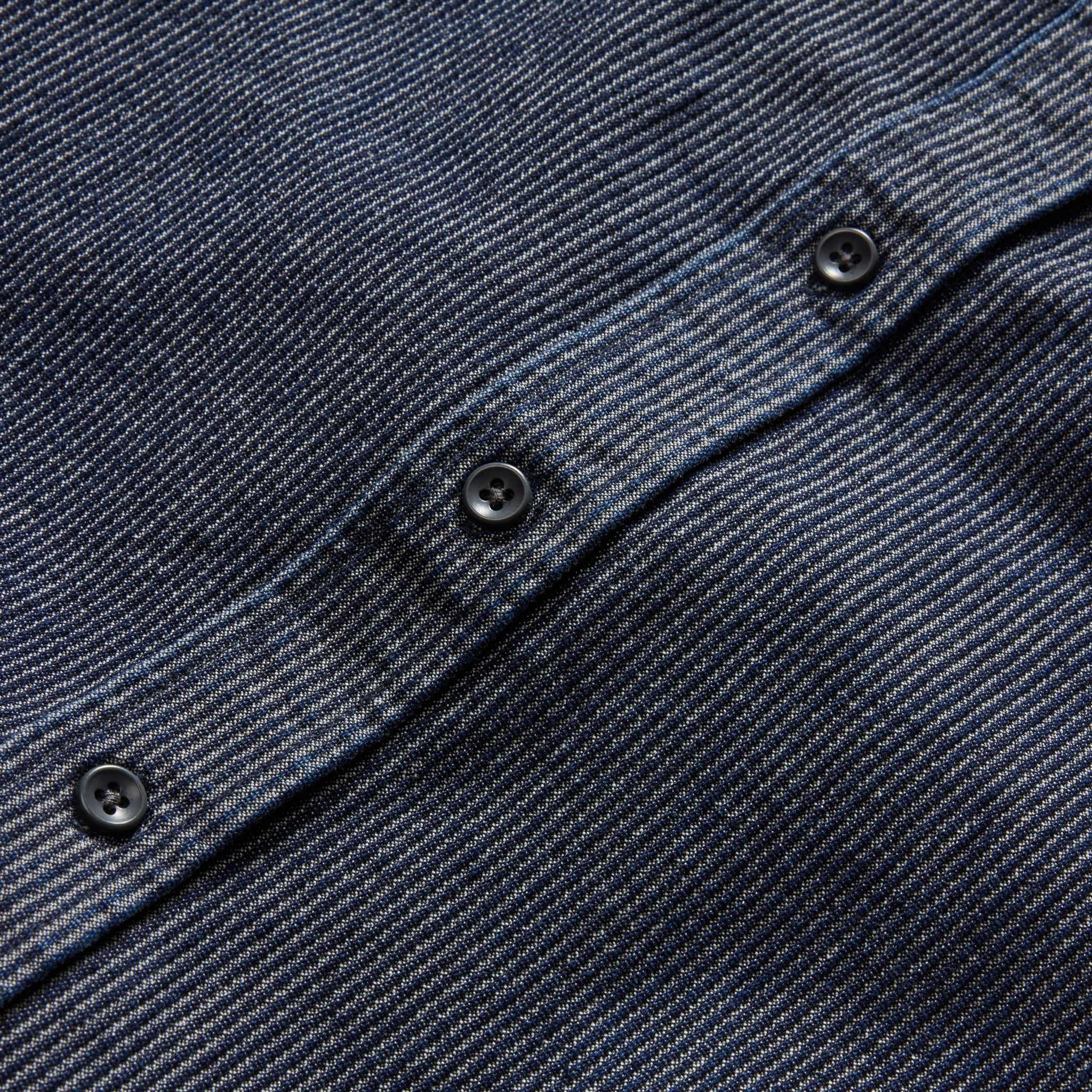 The Utility Shirt in Rinsed Indigo Stripe