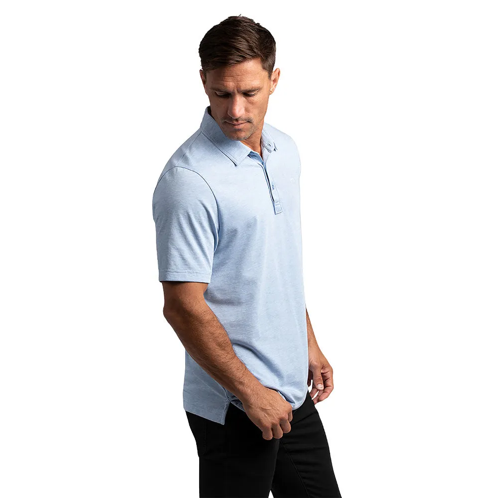 TRAVISMATHEW THE ZINNA HEATHER LIGHT BLUE POLO