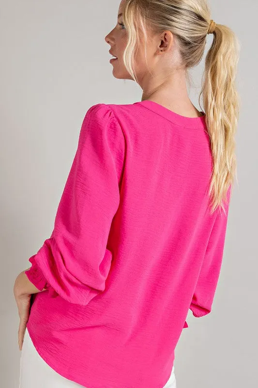 V-Neck Long Sleeve Top