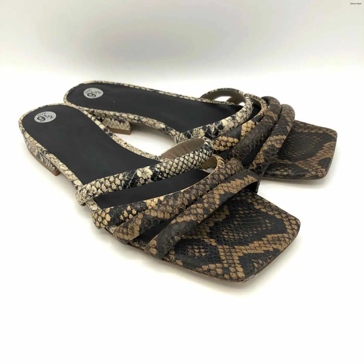 VINCE Beige Brown Multi Reptile Sandal Shoe Size 9-1/2 Shoes