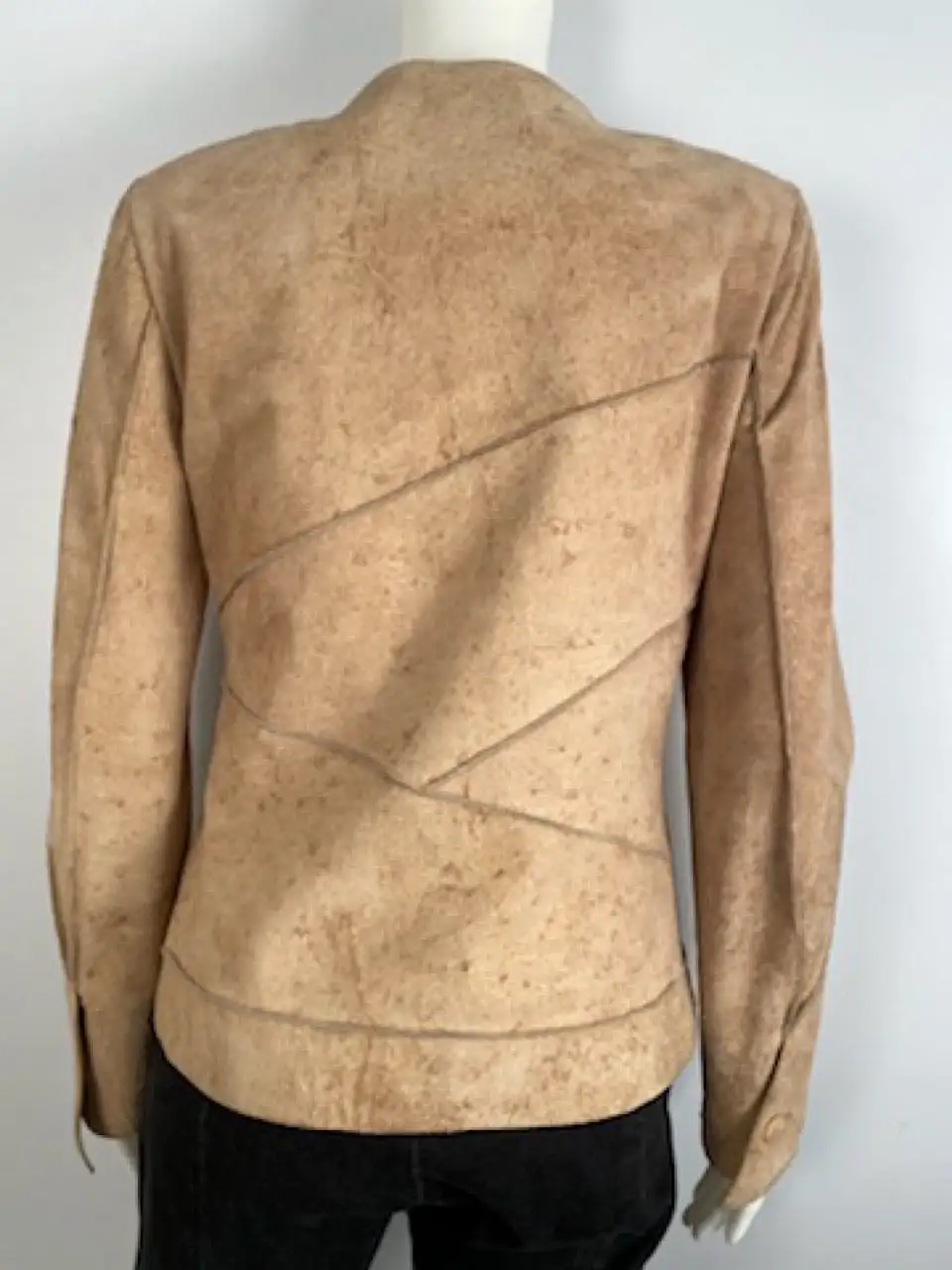 Vintage 00C, 2000 Cruise Chanel Identification Leather/Suede Rawhide Tan Jacket FR 36 US 4