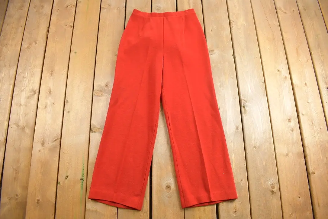 Vintage 1970's Act III Polyester Wool Trousers Size 26 x 27 / Made in USA / Red Pants / 70s / 80s / Pleated / Fashion / Vintage 