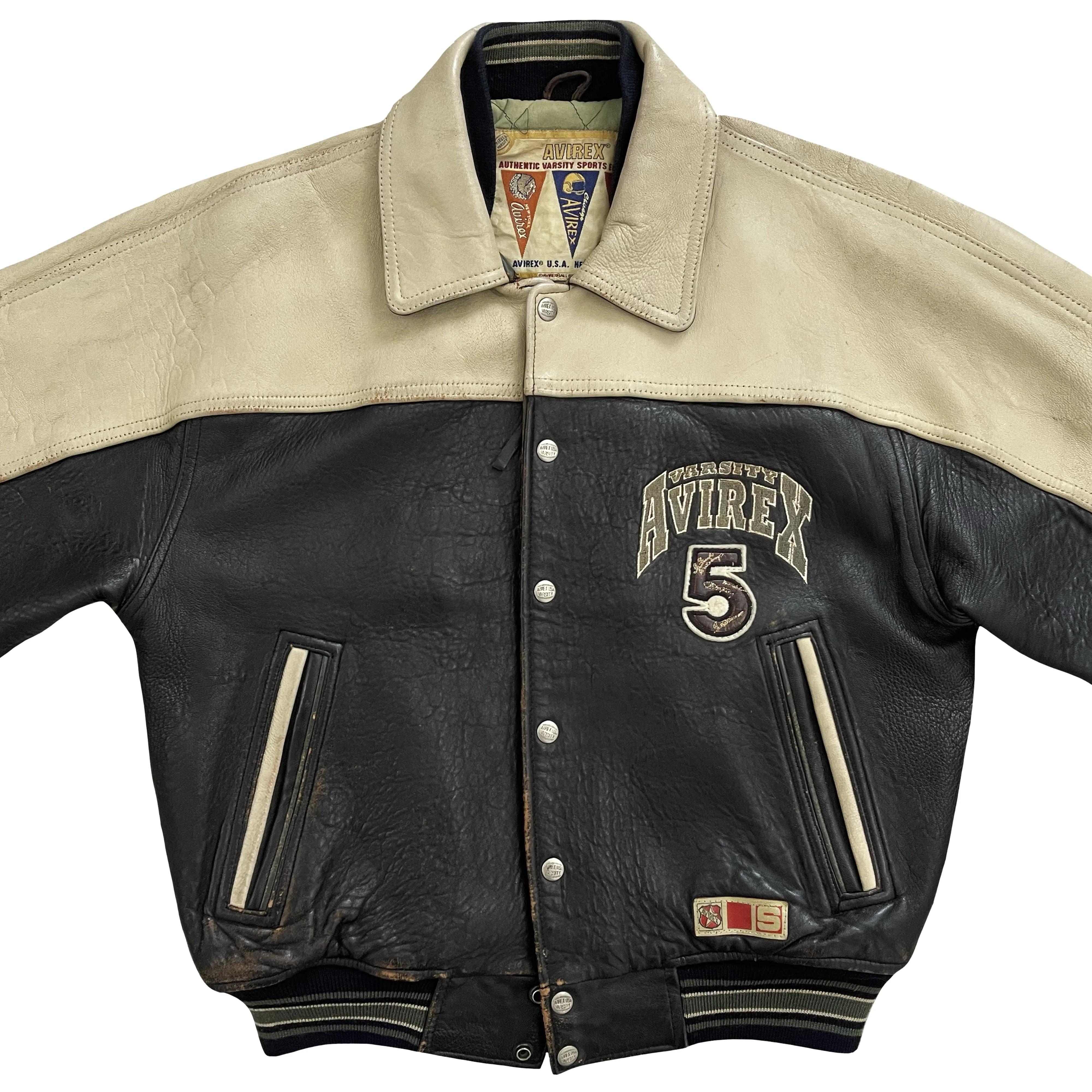 Vintage Avirex Leather Varsity Jacket