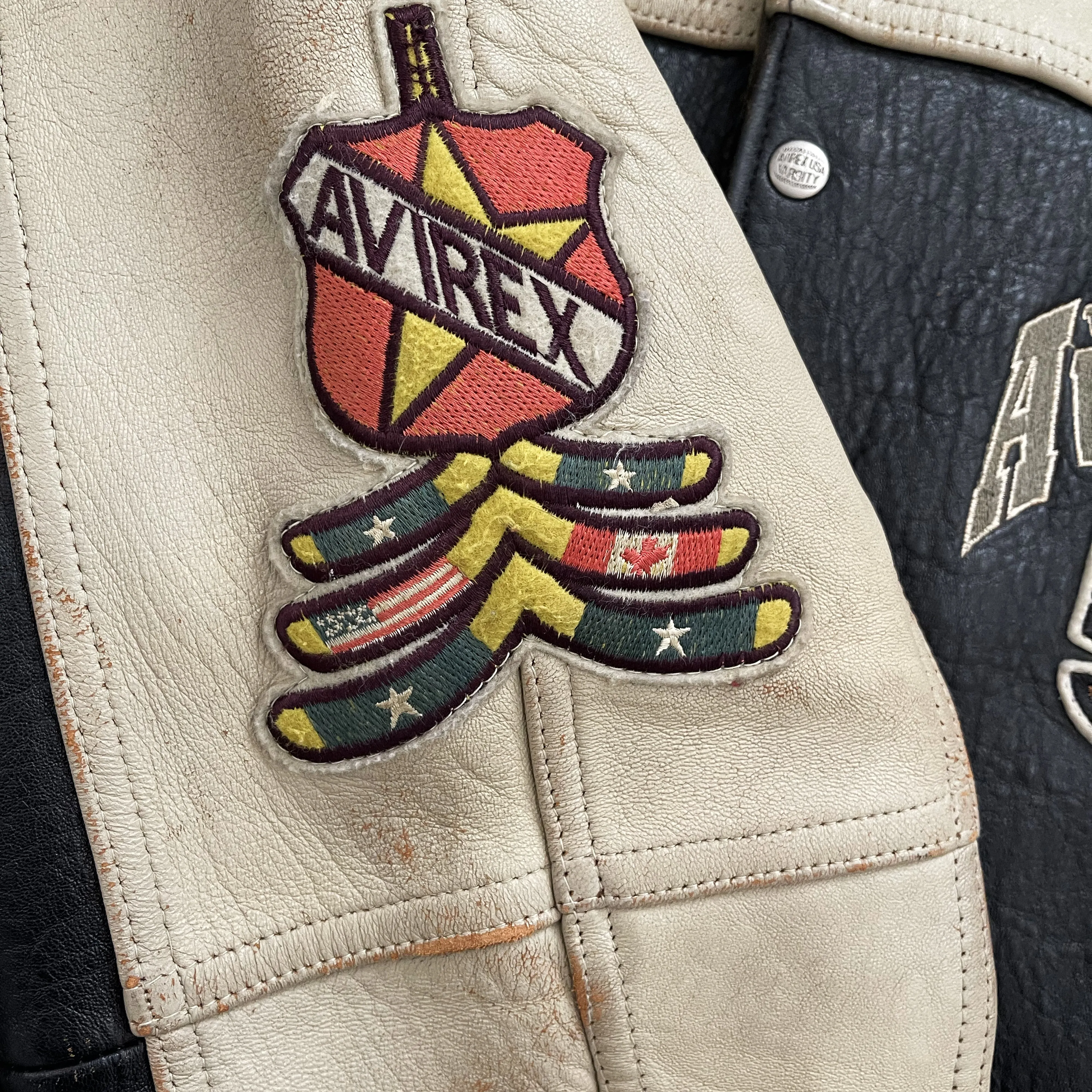 Vintage Avirex Leather Varsity Jacket