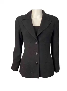 Vintage Chanel 98A, 1998 Fall Black Jacket Blazer FR 38 US 4