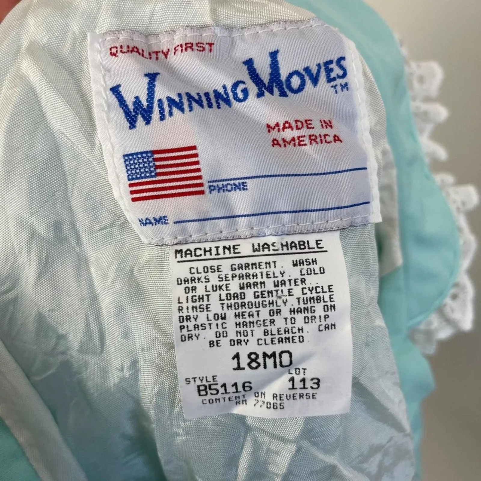 Vintage Winning Moves Dress Coat 18 Months USA