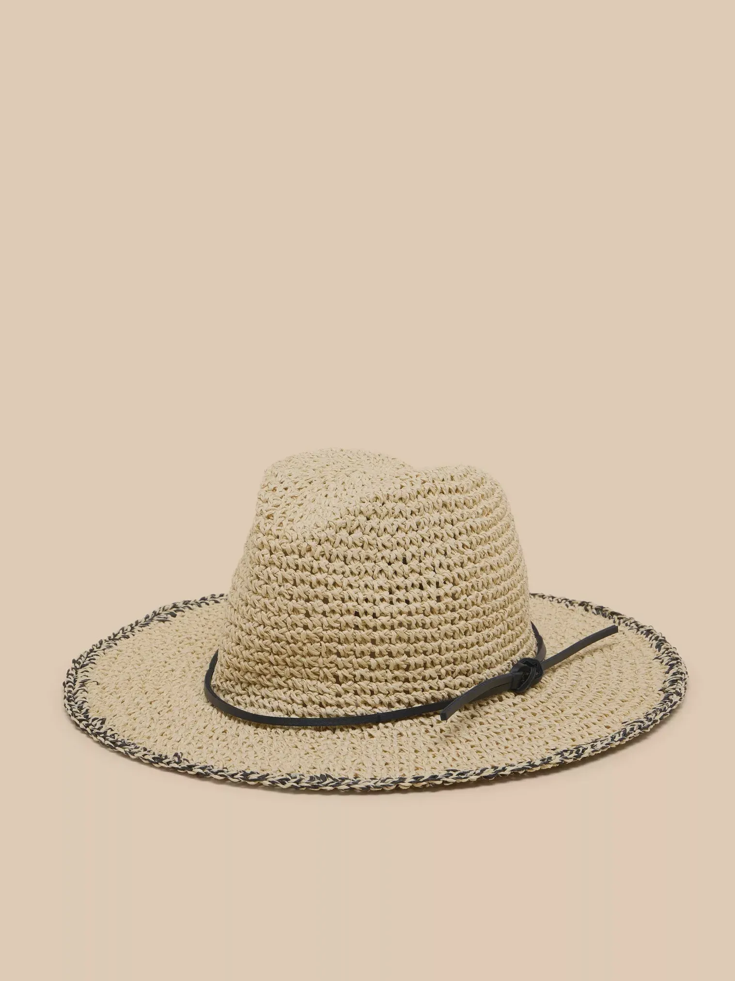 White Stuff Summer Fedora Hat Natural Multi