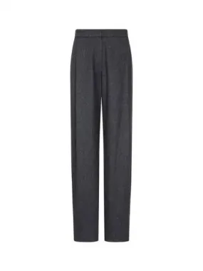 Women s One Tuck Tapered Wool Pants Charcoal Gray 270902