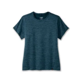 Women's Luxe Short Sleeve Top - Heather Ocean Blue