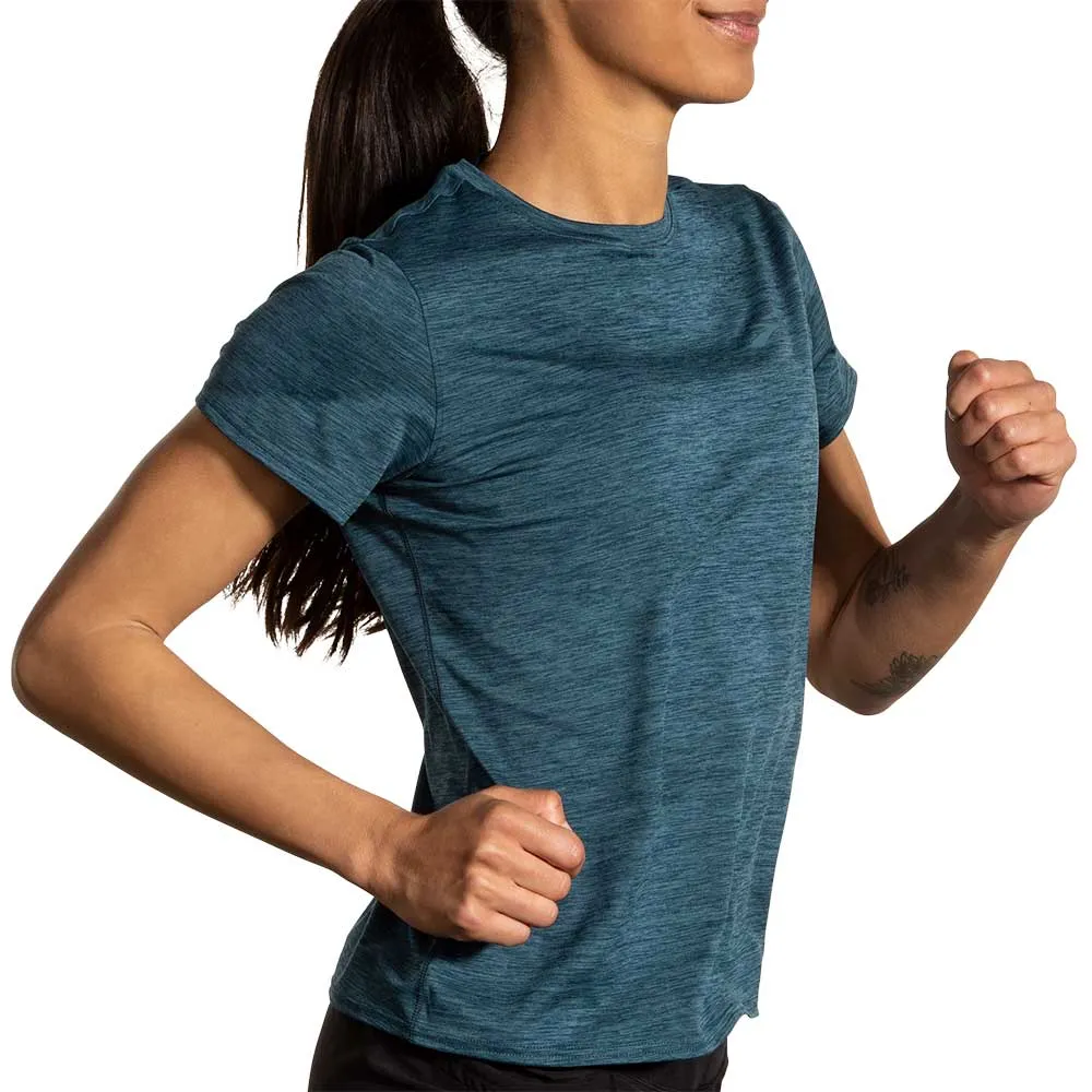 Women's Luxe Short Sleeve Top - Heather Ocean Blue