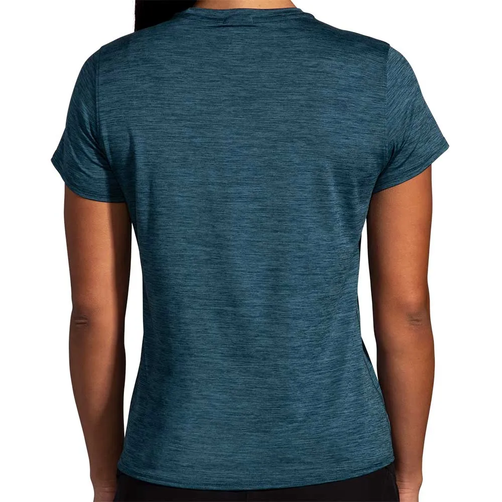 Women's Luxe Short Sleeve Top - Heather Ocean Blue