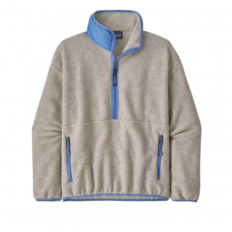 Women's Patagonia Synchilla Fleece Marsupial (Oatmeal Heather w/Blue Bird)