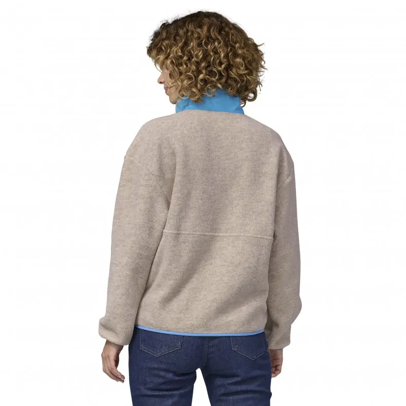 Women's Patagonia Synchilla Fleece Marsupial (Oatmeal Heather w/Blue Bird)