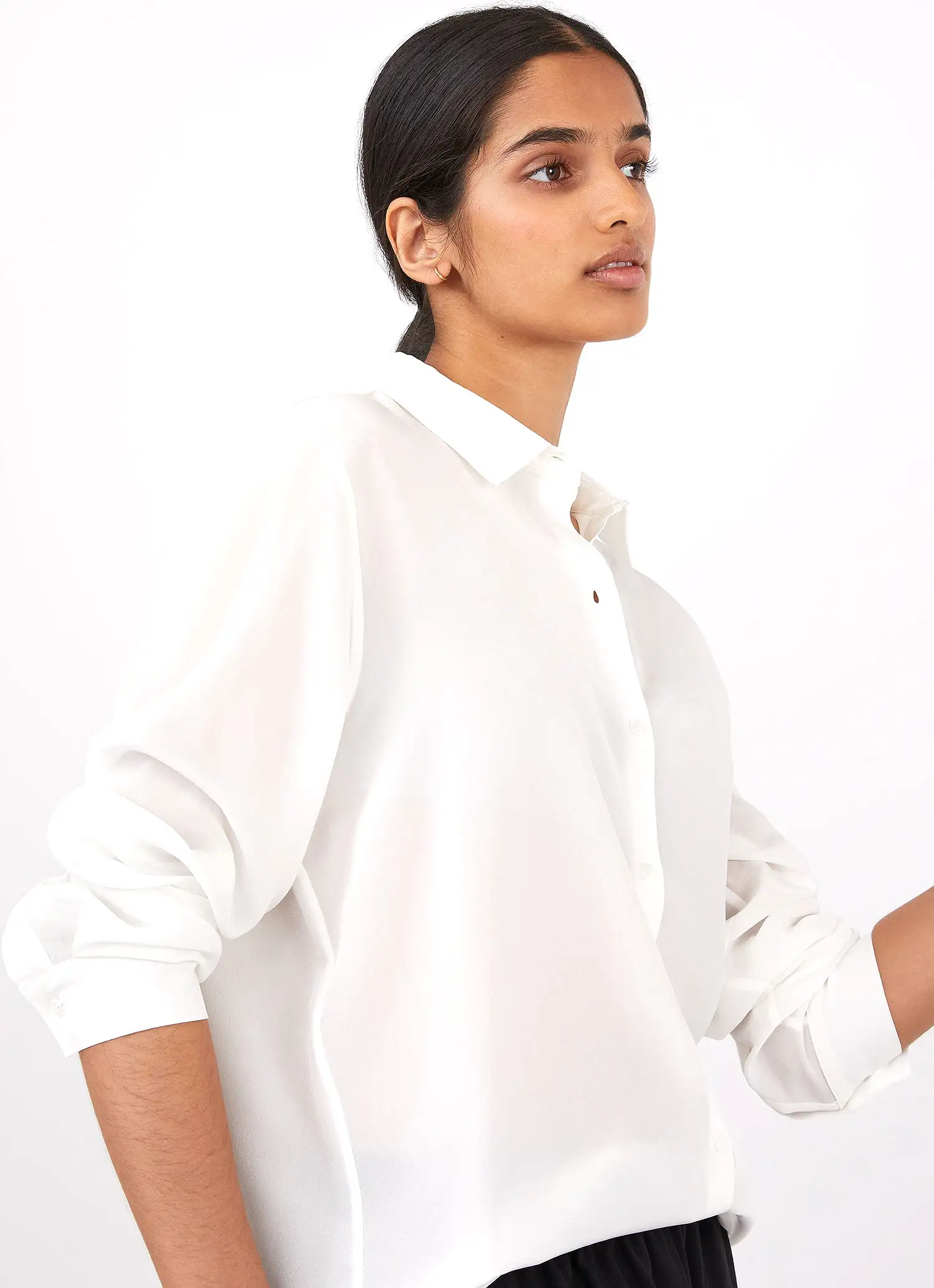 Women's Silk Blouse in Ecru