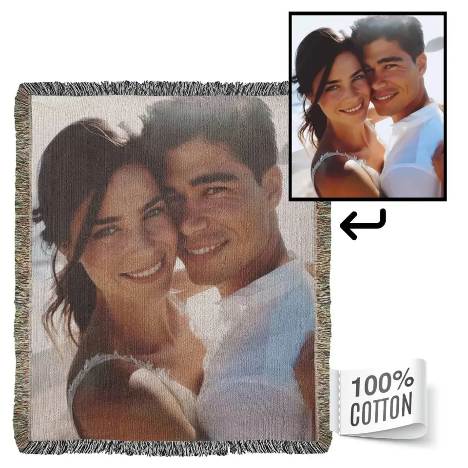 Woven Photo Blanket - 100% Cotton