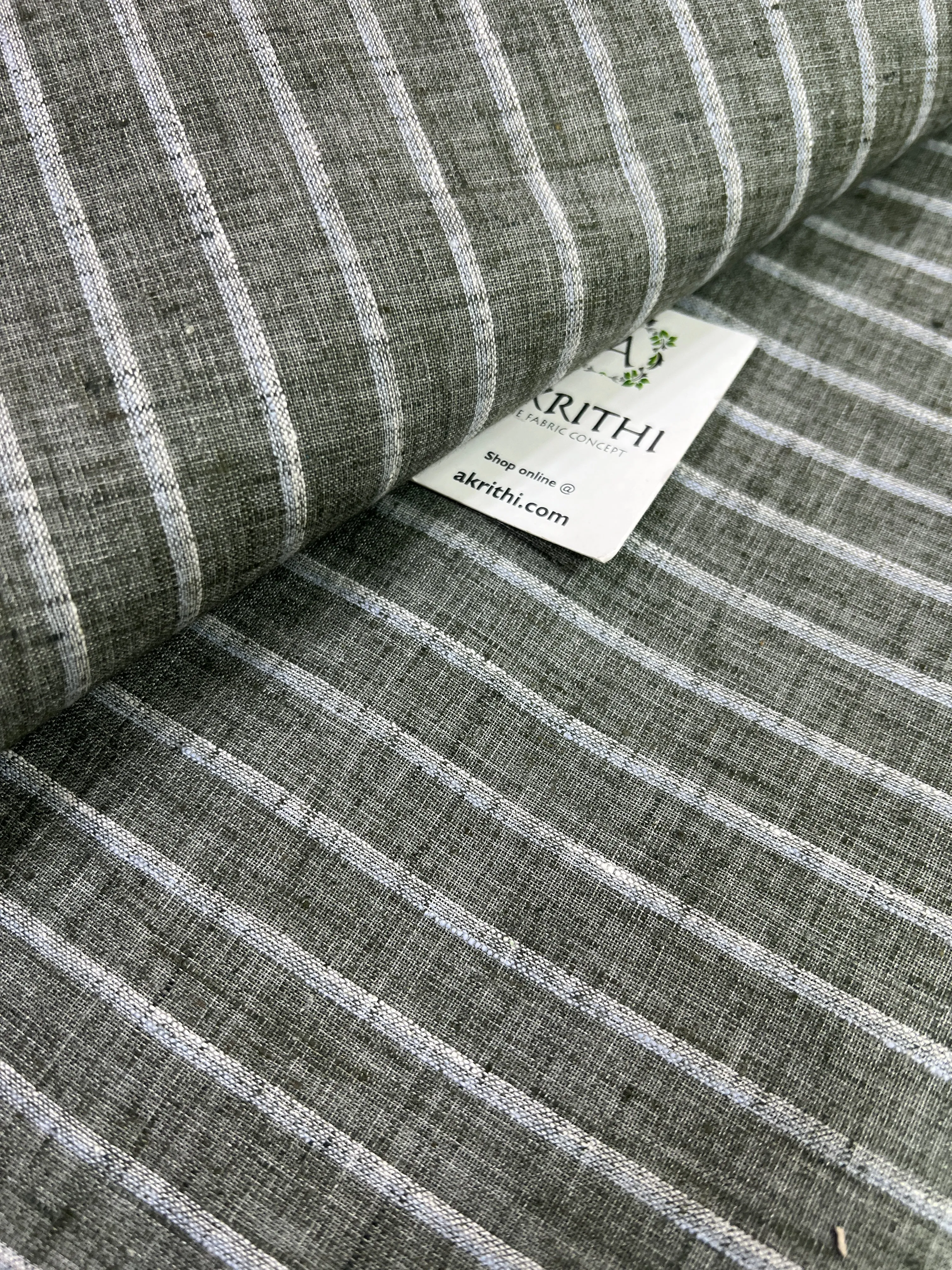 Woven striped cotton linen fabric