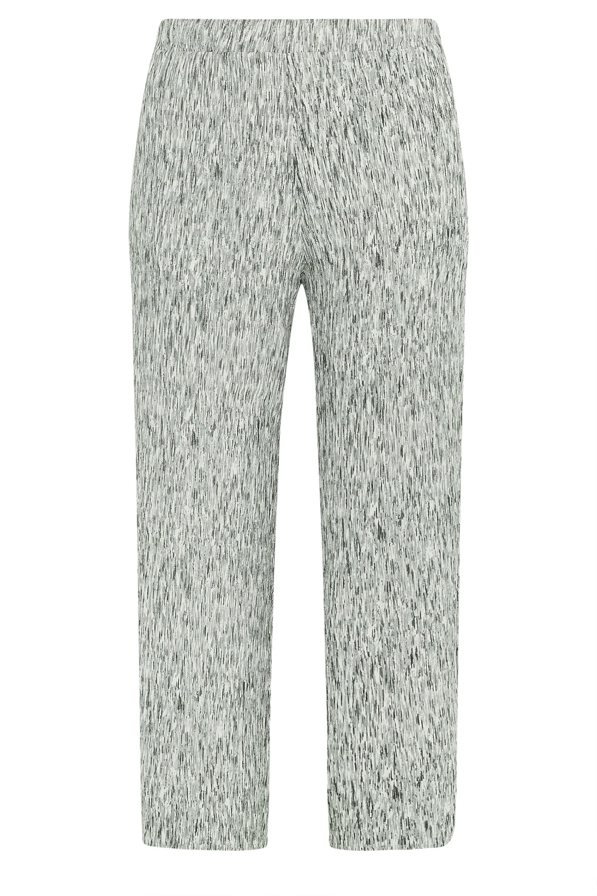 YOURS Curve Grey Abstract Print Textured Wide Leg Trousers